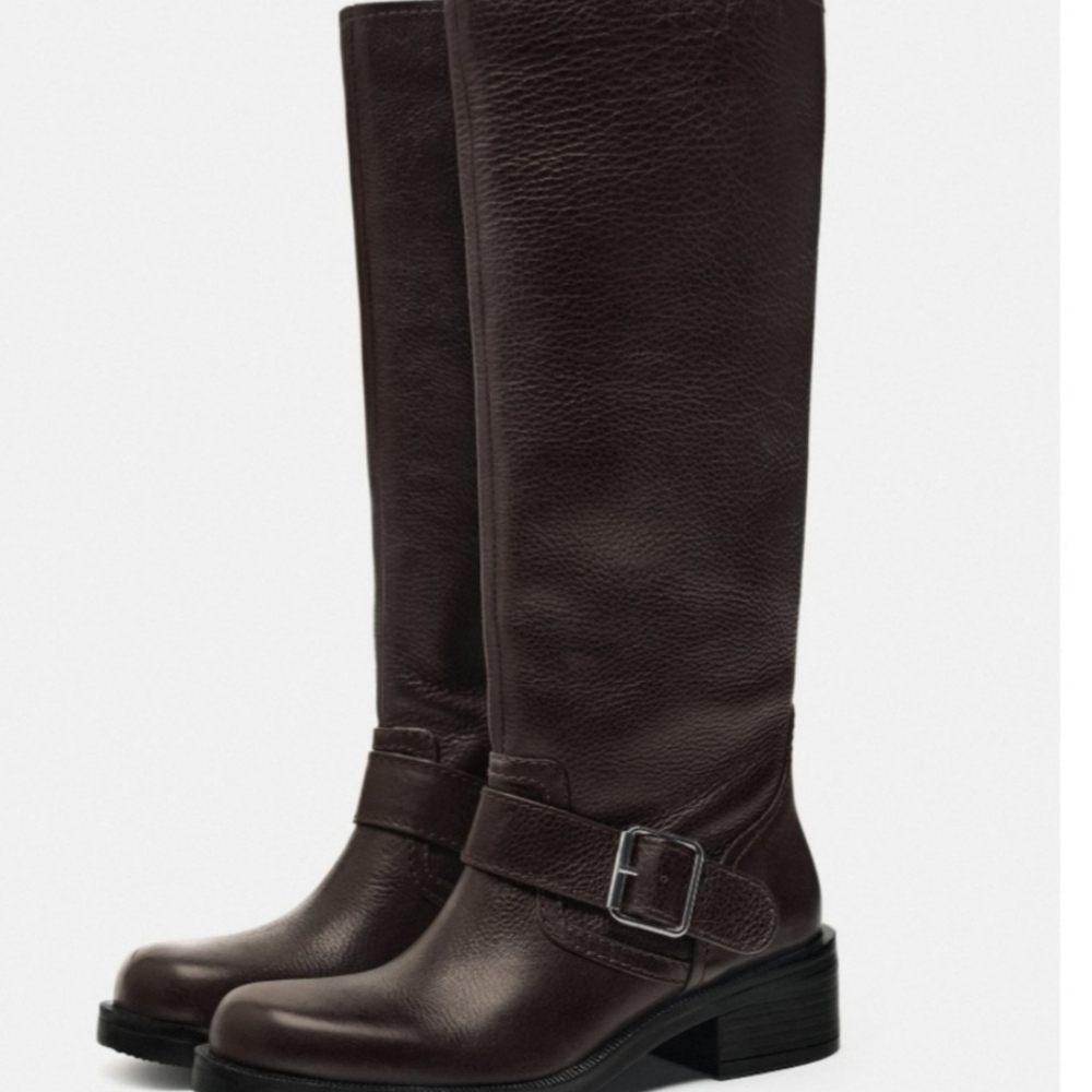 Zara Brown Riding boots - Picture 6 of 9